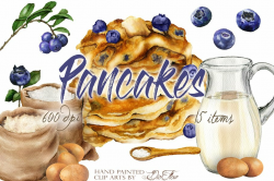 Pancake Watercolor Clip Art ~ Illustrations ~ Creative Market