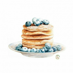 Blueberry Pancake Illustration | Food illustrations ...