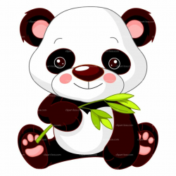 CLIPART BABY PANDA WITH BAMBOO | Royalty free vector design ...