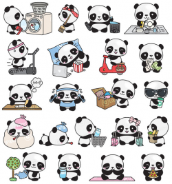 Premium Vector Clipart - Kawaii Panda - Cute Panda Planning Clipart ...