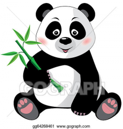Vector Art - Panda with bamboo isolated. Clipart Drawing gg64268461 ...