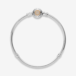 Pandora Moments Logo Bracelet, Sterling Silver and 14k Gold ...