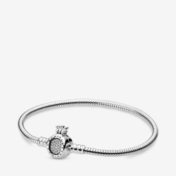 Pandora Moments Crown O & Snake Chain Bracelet, Sterling Silver,