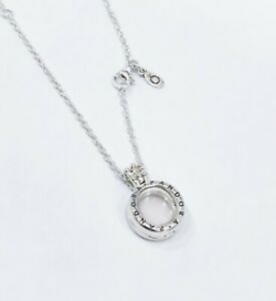 Details about New Authentic PANDORA 925 Silver Lockets Crown O Logo Pendant  Necklace 398332