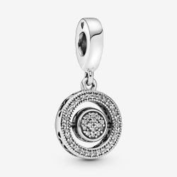 Spinning Pandora Logo & Pavé Dangle Charm
