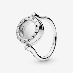 Pandora Lockets Logo Ring, Sterling Silver, Glass