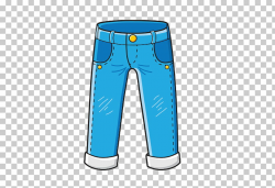 Pants Jeans T-shirt Cartoon, jeans, blue pants illustration ...