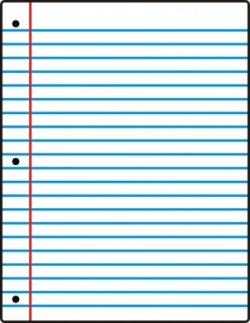 Sheet Of Notebook Paper Clipart