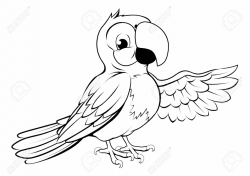 Parrot clipart black and white 5 » Clipart Station