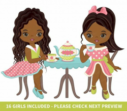 Tea Party Clipart - Vector Tea Clipart, African American ...