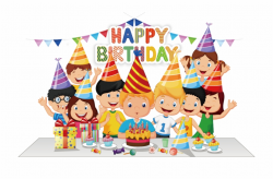 Birthday Cake Party Cartoon - Family Birthday Party Clipart ...