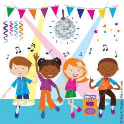 Dance Clipart Disco Kids Party Children Boy Girl Dancing ...