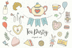 Pastel Tea Party Clip Art ~ Illustrations ~ Creative Market