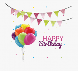 Pull Vector Balloon Flag Birthday Cake Party Clipart - Cake ...