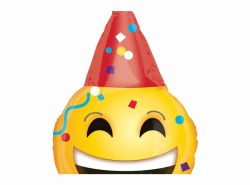Globo Emoticon Party Hat - Emoji Birthday Face | Transparent ...