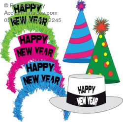 New Year Party Hats Clipart