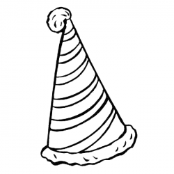 Birthday hat black and white clip art 3 - WikiClipArt