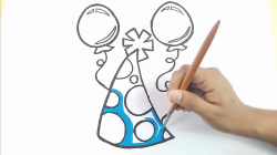 Draw Party Birthday Hat Easy and Cute, Birthday Cap Coloring ...
