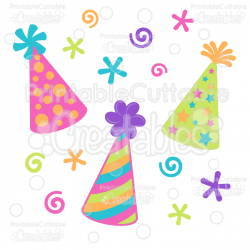 Birthday Party Hats Free SVG Cut Files & Clipart