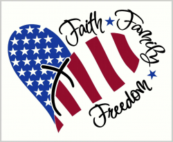 Faith Family Freedom Heart with Stars and Stripes Patriotic Wall ...