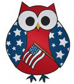 Patriotic Owl With Flag Embroidery Design