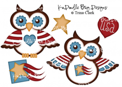 Patriotic Owls - $0.55 : Kadoodle Bug Designs, Cut Files, Digi ...