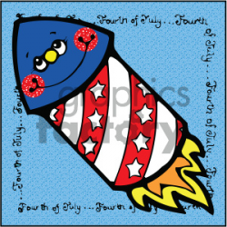 vector art patriotic rocket 002 c clipart. Royalty-free clipart # 404728