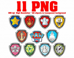 Paw All Patrol Badges Clipart | 12 PNG 300DPI | Transparent ...