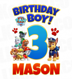 Paw Patrol Iron On Transfer - Birthday Boy | Coopers 2nd birthday ...