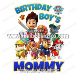 Paw Patrol Iron On Transfer - Blue | Birthday Boy\'s Mommy