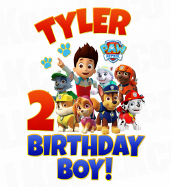 Paw Patrol Iron On Transfer | Birthday Boy #02