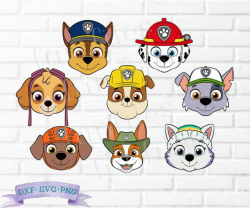 Paw Patrol Faces, Paw Patrol t-shirt SVG, DXF, EPS, shirt, birthday ...