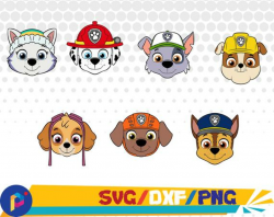 Paw Patrol face svg/Paw patrol shield svg,dxf,png/Paw patrol shield ...