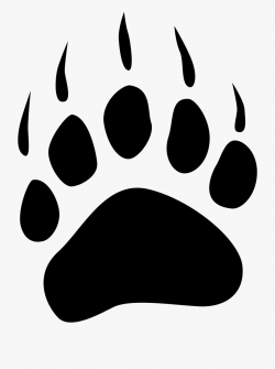 Clip Art Grizzly Paw Print Simple Medium - Polar Bear Paw ...