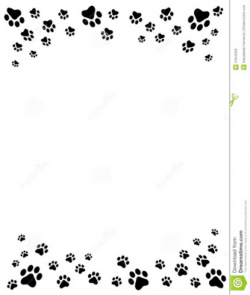 Free cat paw print border clip art