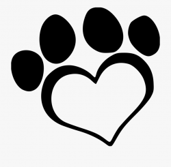 Dog Paw Print Heart #1928712 - Free Cliparts on ClipartWiki