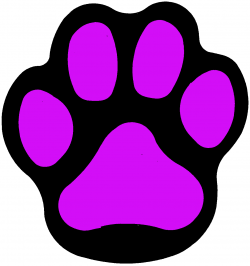 Purple Bobcat Paw Print Clip Art free image