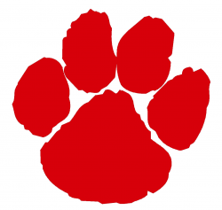 Red Paw Print Clip Art N3 free image