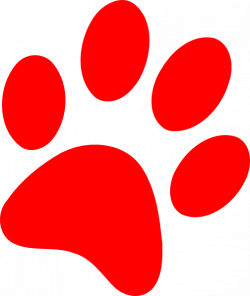 Dog paw print red puppy paw print clip art at vector clip ...