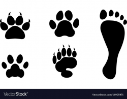 Animals and man foot print clip art