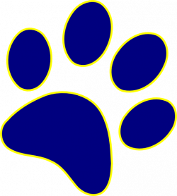 Blue Wildcat Paw Print Clip Art free image