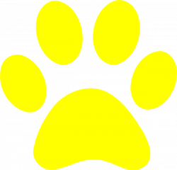 Yellow paw print clip art at clker vector clip art ...