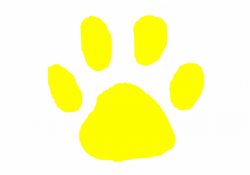 Tiger Paw Yellow Clip Art - Gold Paw Print On Black ...