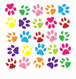 Colouful Clipart Paw Print Colorful Paw Prints - Clip Art ...