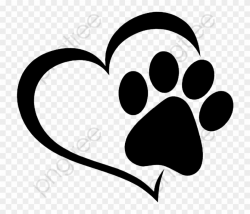 Love And Cat Prints - Paw Print Heart Clip Art - Png ...