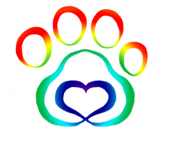 New Multi Color Paw Print Tattoo Sample - Clip Art Library