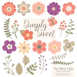 Antique Peach Flower Clipart