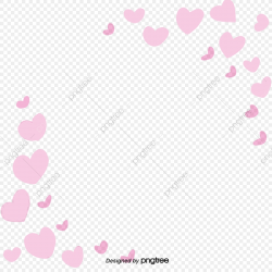 Simple Valentines Day Pink Peach Heart Border Elements ...