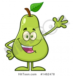 Pear Clipart #1462478: Happy Waving Pear Mascot Character by ...