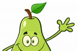 Happy Pear Fruit Waving For Greeting